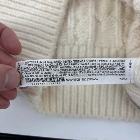 Zara Womens Size Small Ivory Cable Knit Pullover Cropped Sweater Vest - Picture 6 of 9